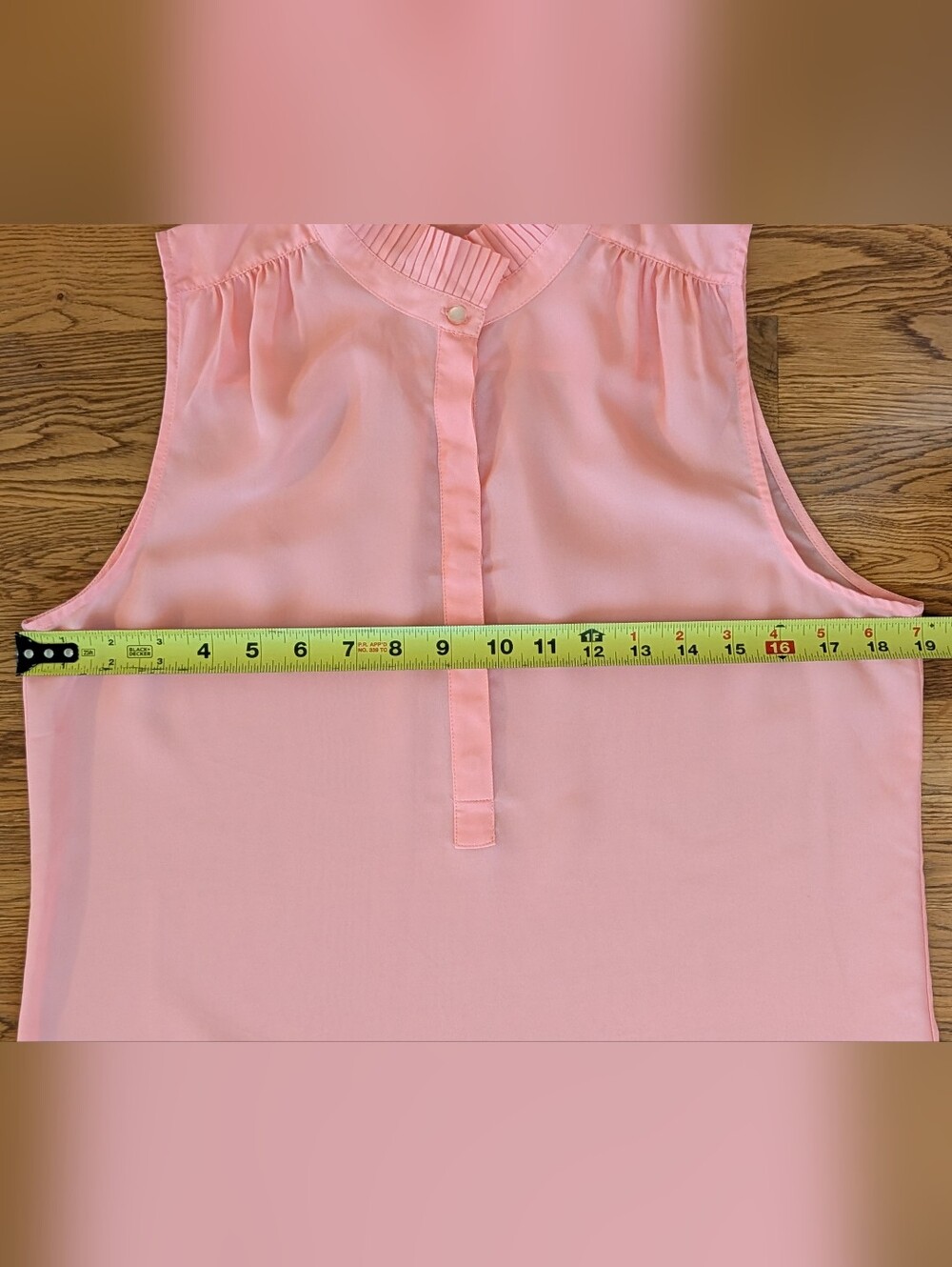 J Crew Peach Pink Ruffled Mock Neck Collar Sleeveless Shirt - Picture 10 of 13